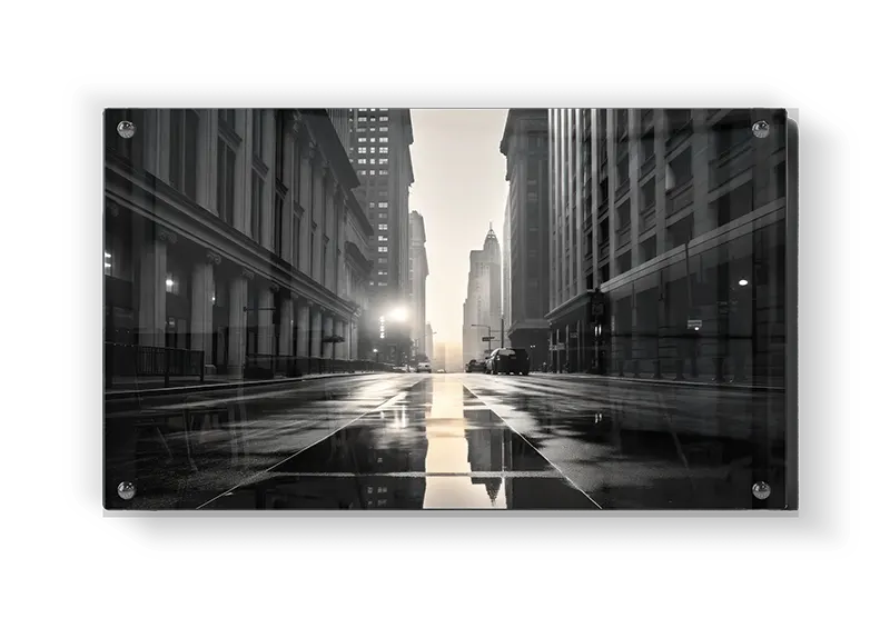 Misty Urban Street Scene