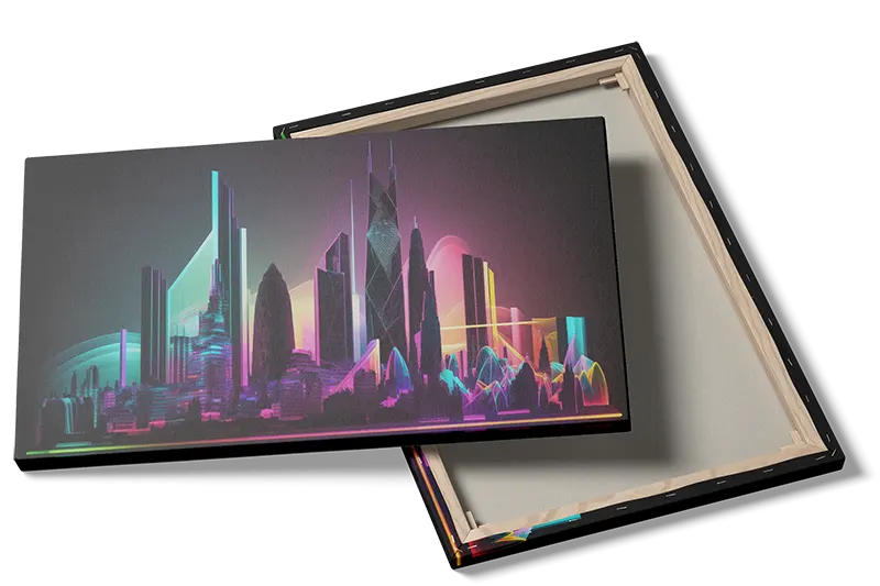 Futuristic Neon Cityscape Art