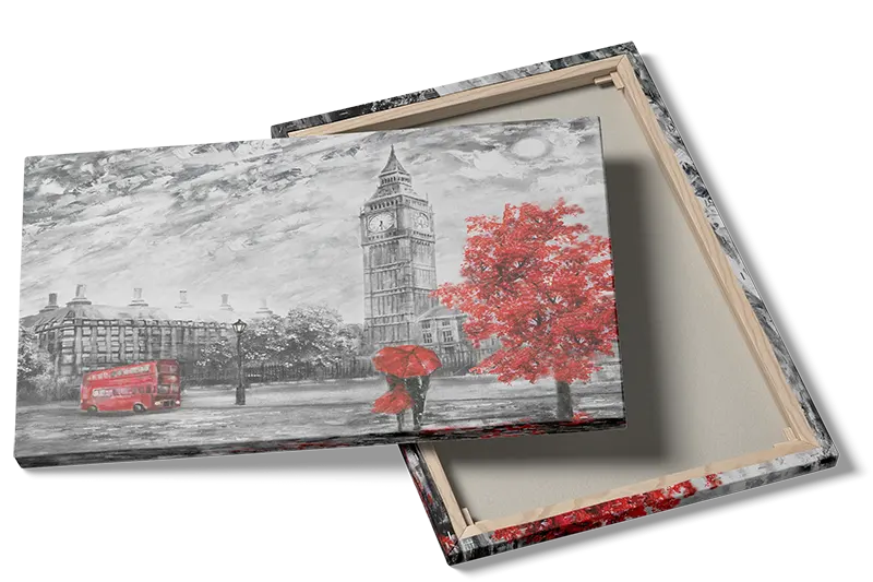 London Cityscape With Red Accents