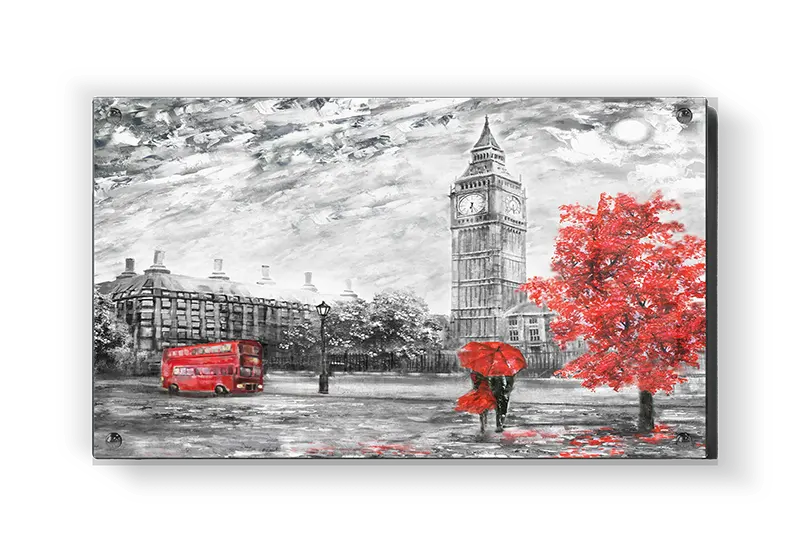 London Cityscape With Red Accents
