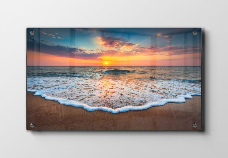 Solnedgang Over Strand Plakat