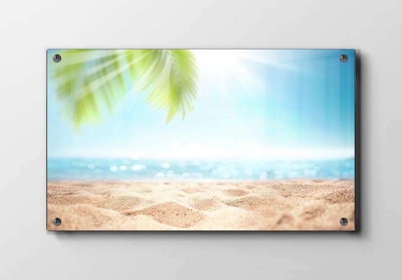 Solbeskinnet Strandlandskab Plakat