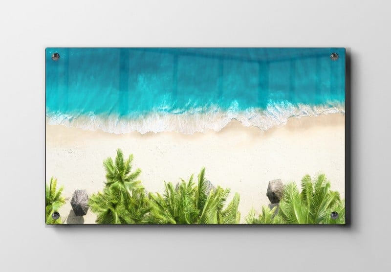 Tropisk Strandkant i Blåt Plakat