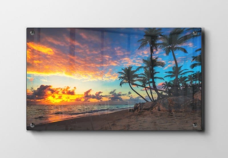 Tropisk Solnedgang Kyst Plakat