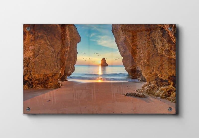 Solnedgang Ved Klippehulen Plakat