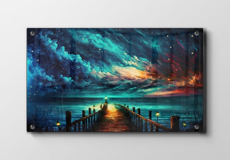 Molen under farverig himmel Plakat