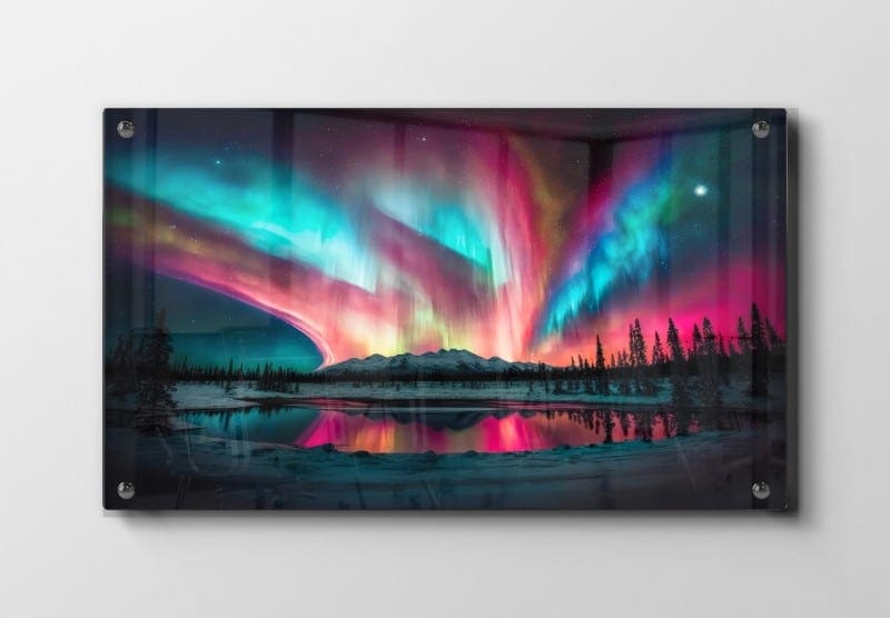 Nordlys Over Vinterlandskab Plakat