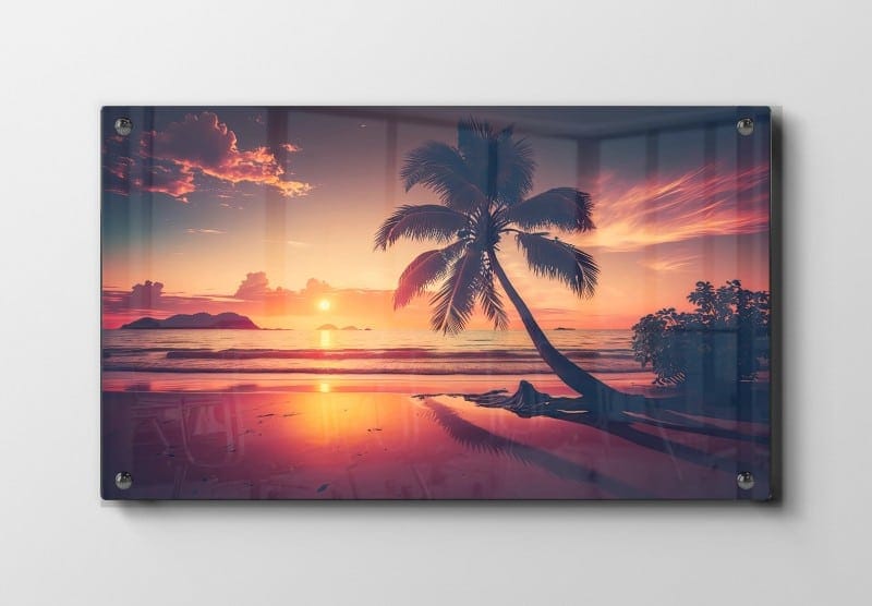 Palme ved Solnedgang Plakat