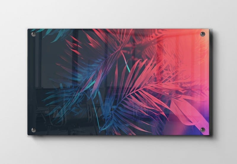 Palmeblade i Neonlys Plakat
