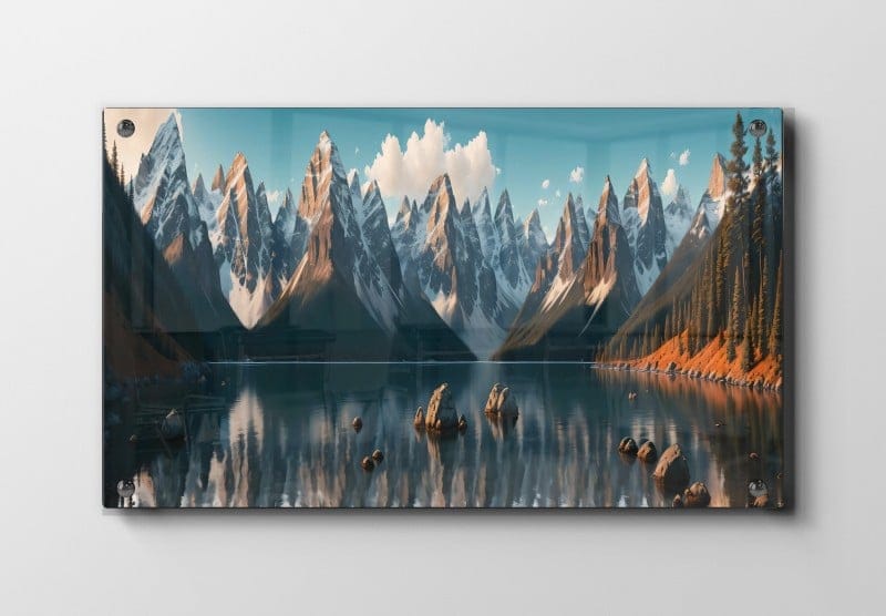 Bjergkæde Ved Solnedgang Plakat