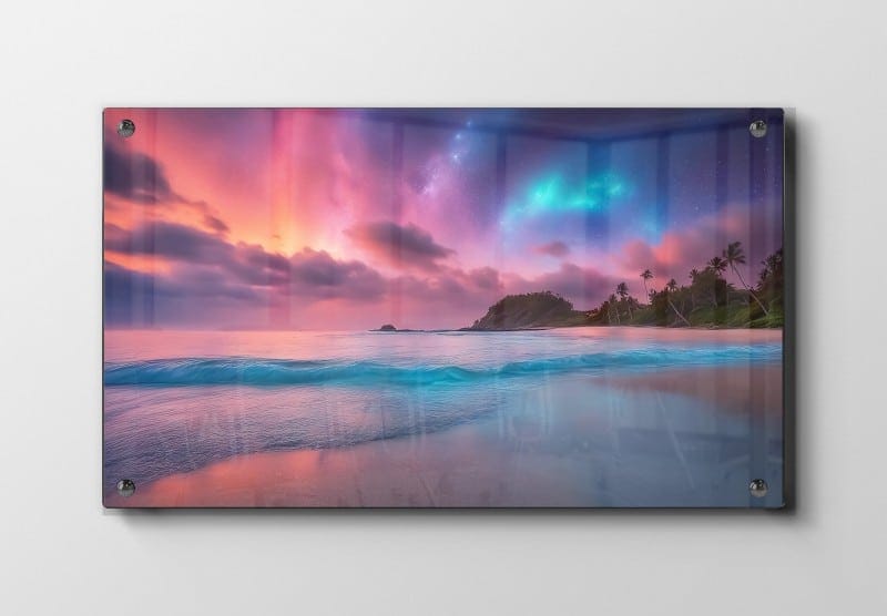 Tropisk Kyst ved Nordlys Plakat