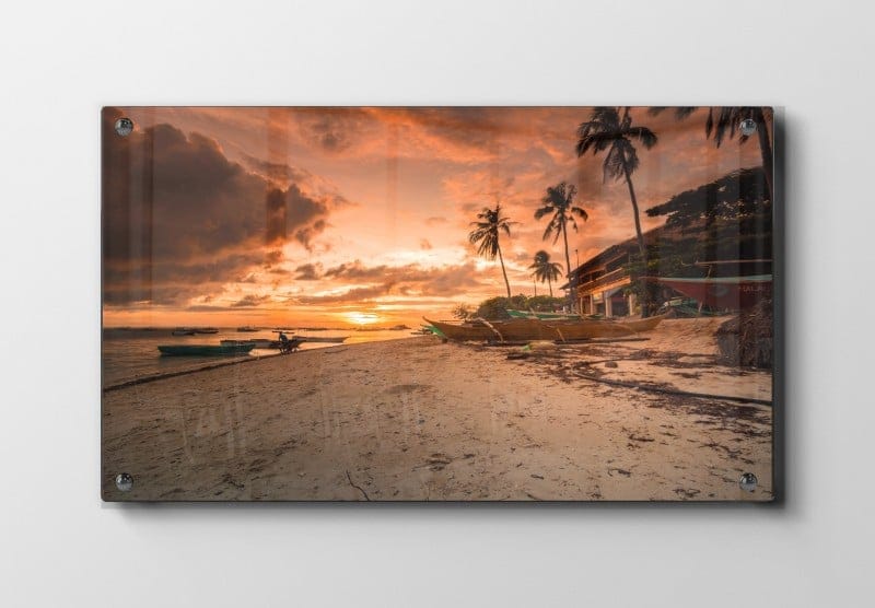 Tropisk Strand Solnedgang Plakat