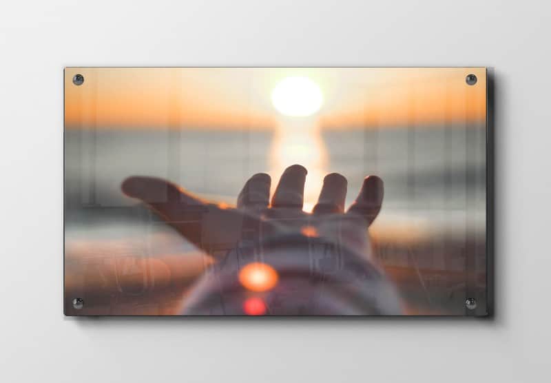 Hånd Mod Solnedgang Plakat