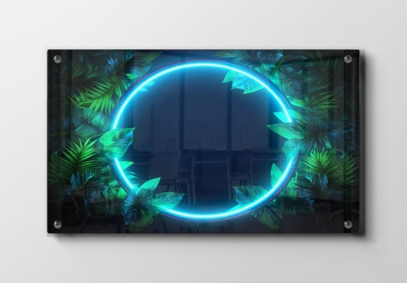 Neonramme med Tropiske Blade Plakat