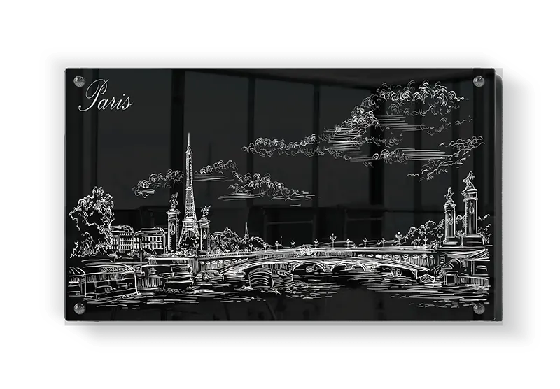 Paris Skyline In Black