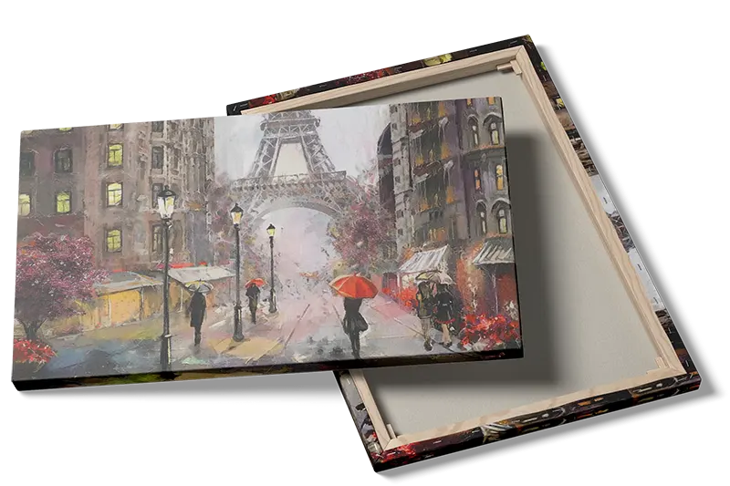 Paris Street Scene With Umbrellas