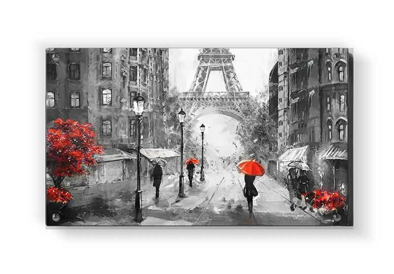 Paris Street Scene With Eiffel