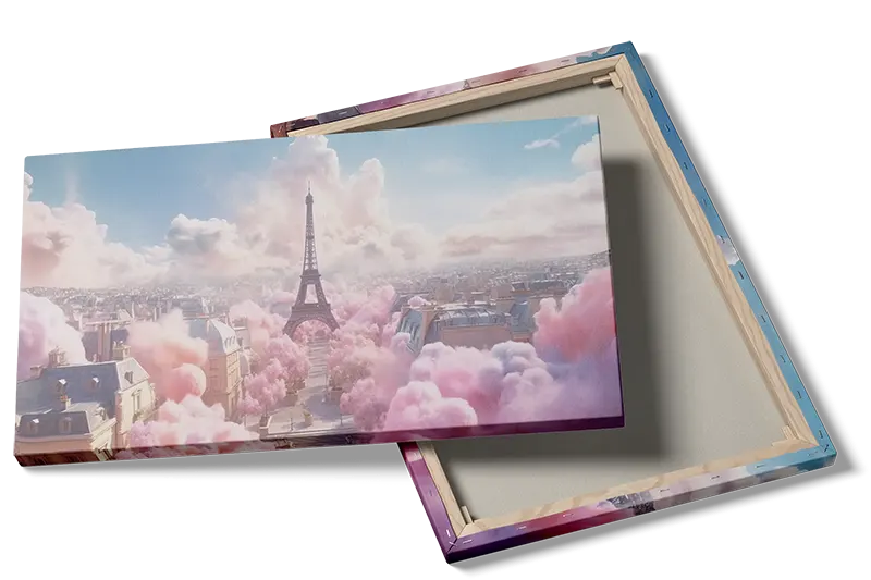 Paris Skyline With Pink Clouds