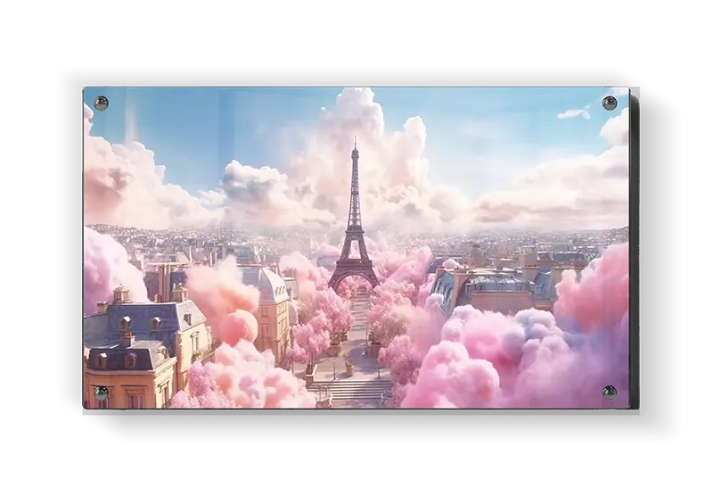 Paris Skyline With Pink Clouds