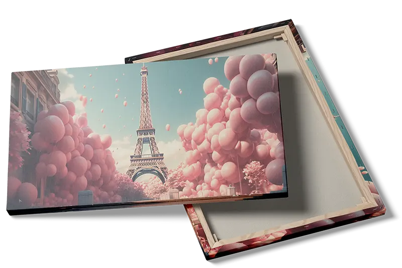 Eiffel Tower With Pink Balloons