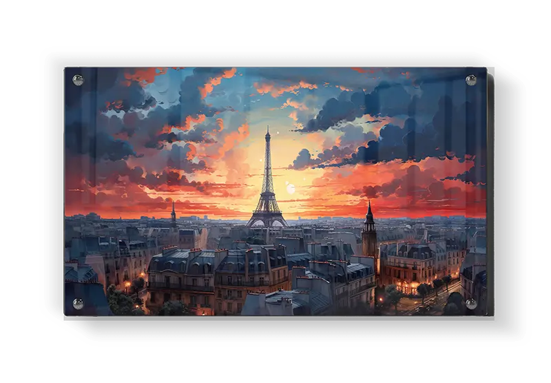 Paris Skyline At Sunset