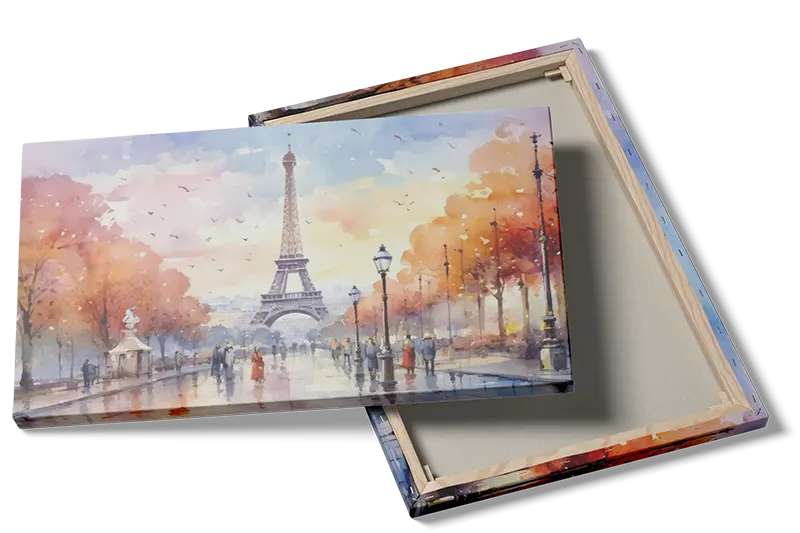 Paris Street With Eiffel Tower