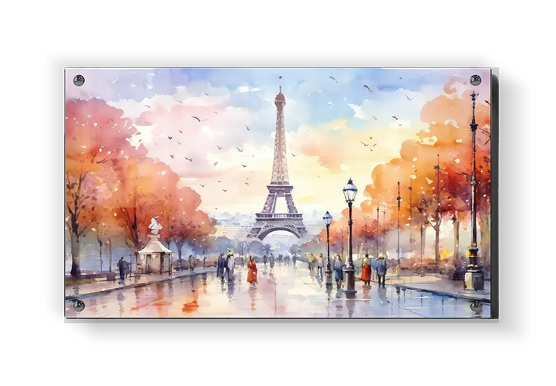 Paris Street With Eiffel Tower