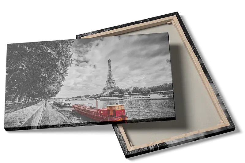 Paris Riverbank With Red Boat