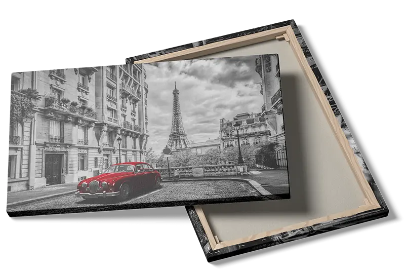 Rød Vintagebil I Paris