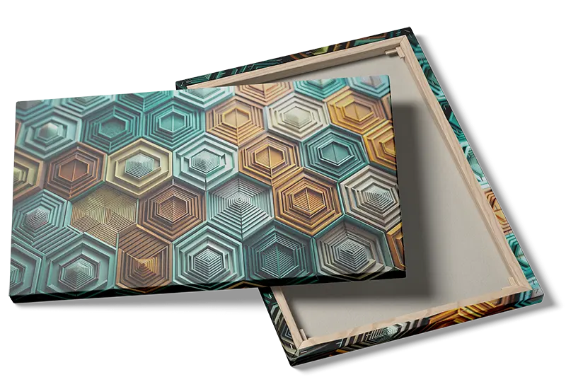 Geometriske Sekskanter i Teal