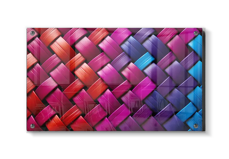 Flettet Mønster i Magenta Blå