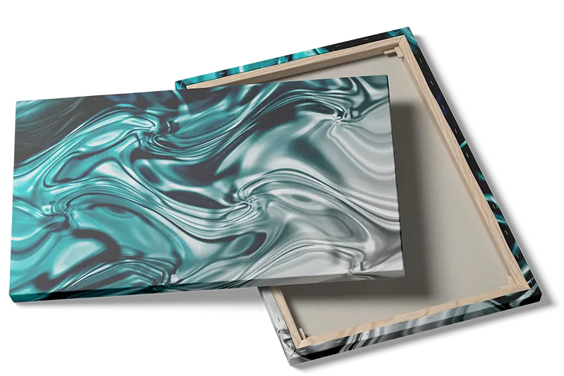 Flydende Turquoise Krom Abstraktion