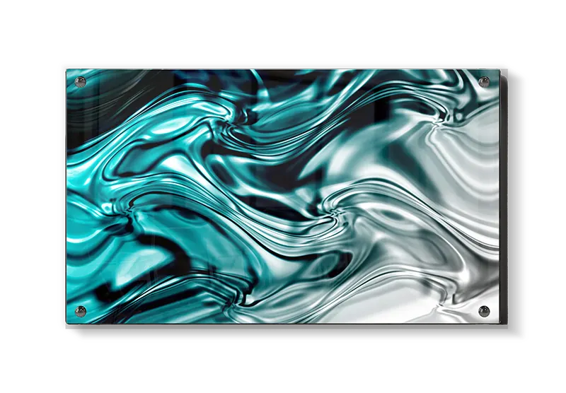 Flydende Turquoise Krom Abstraktion