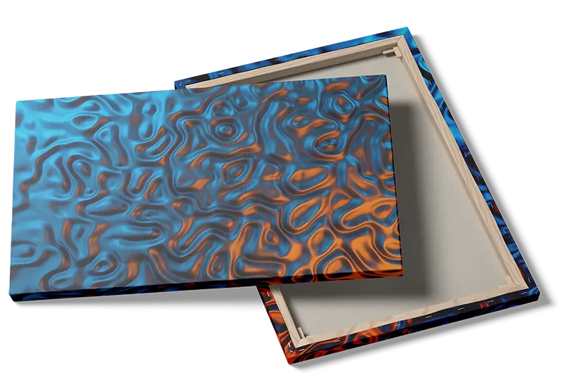Flydende Blå og Orange Relief
