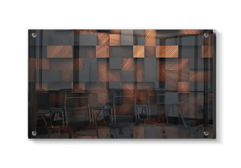 Abstrakt Træmosaik i Mørke Toner