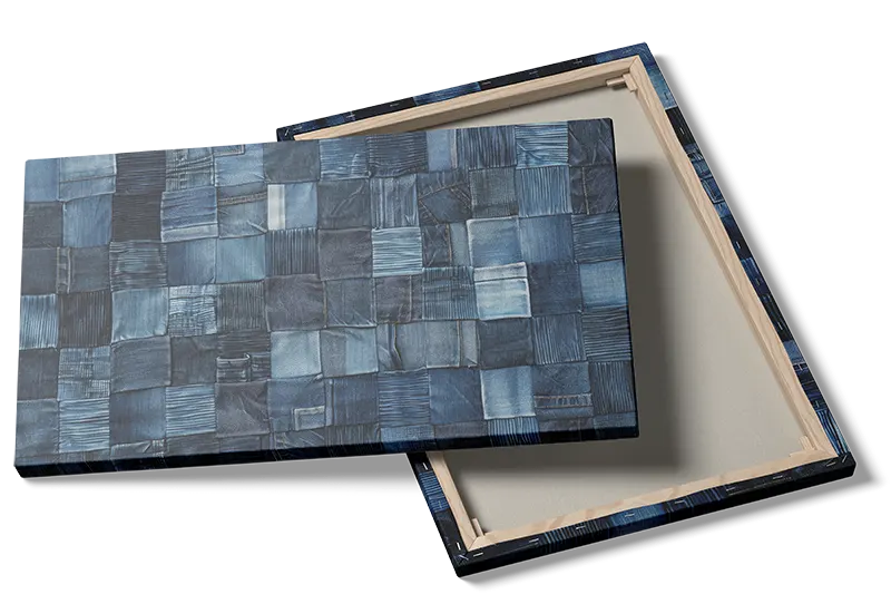 Patchwork af Blå Denimfelter