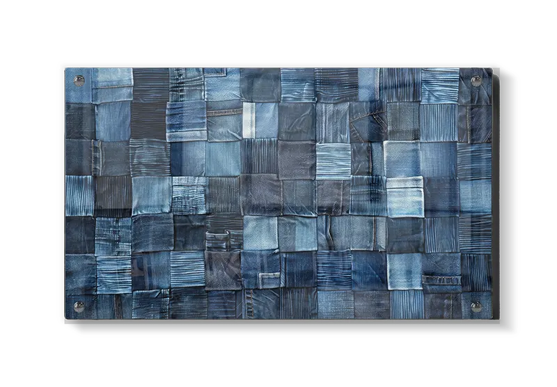 Patchwork af Blå Denimfelter