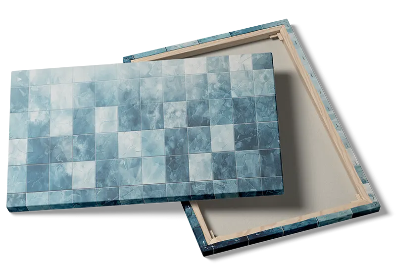 Blå Mosaik med Marmortekstur