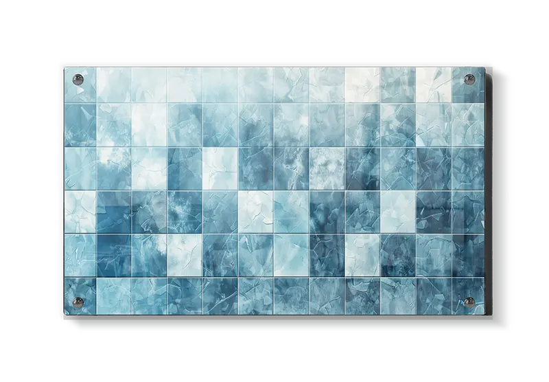 Blå Mosaik med Marmortekstur