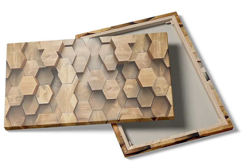 Hexagonalt Træmønster i Relief