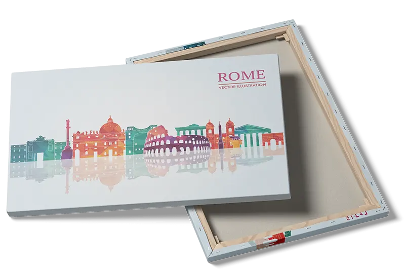 Farverig Rom Skyline Illustration