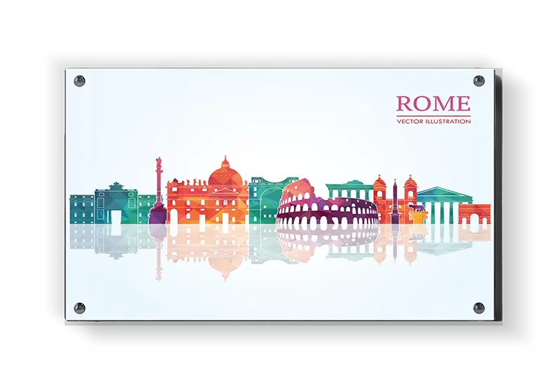 Farverig Rom Skyline Illustration