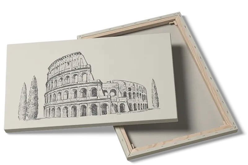 Sort Hvid Colosseum Illustration