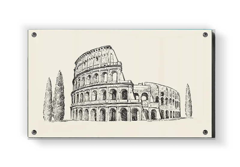 Sort Hvid Colosseum Illustration