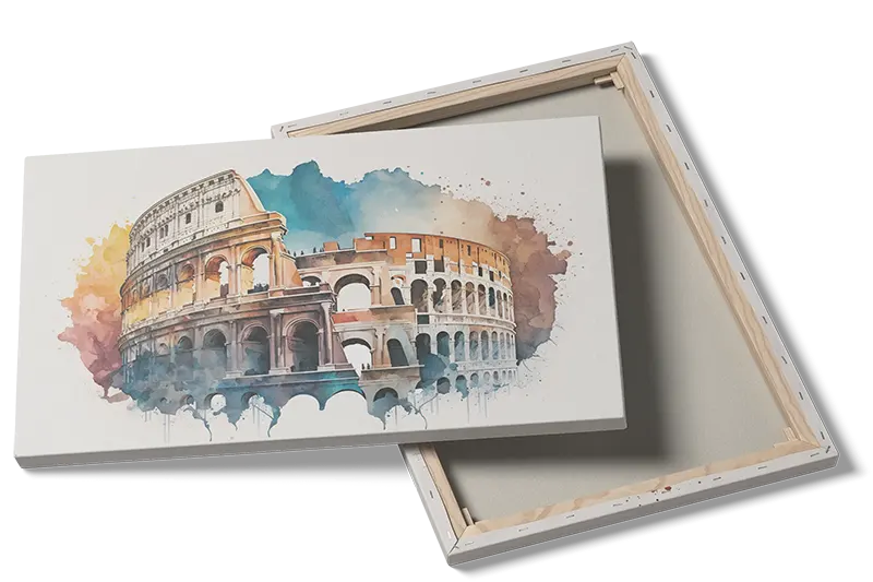 Farverig Akvarel Af Colosseum