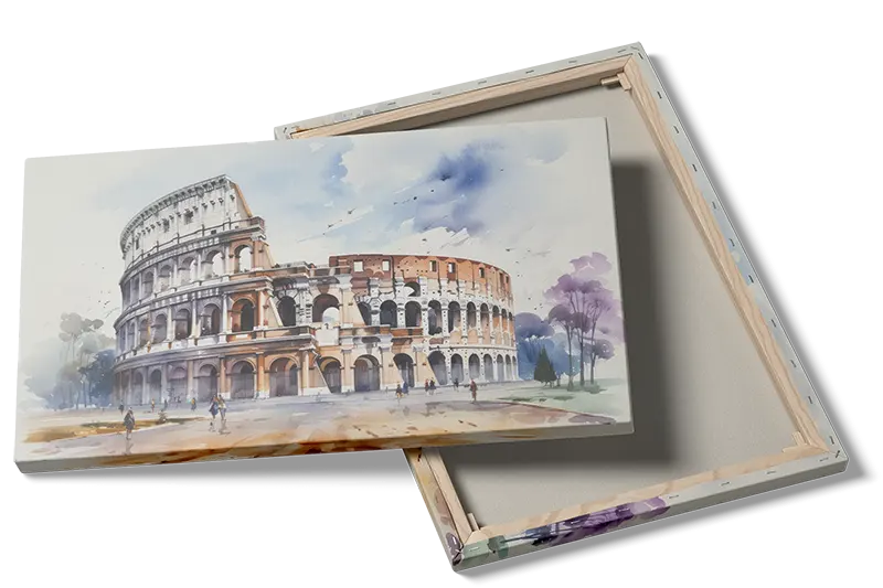 Akvarel Illustration Af Colosseum
