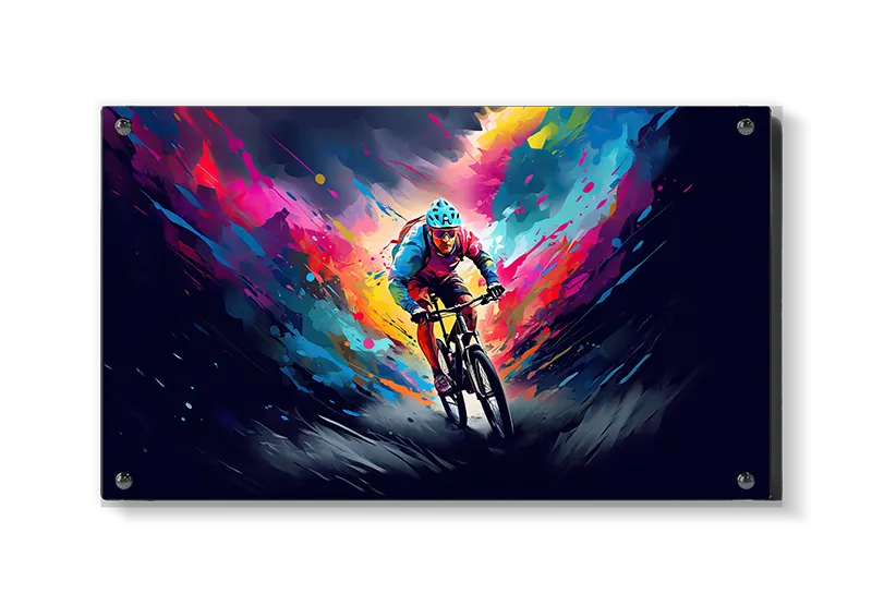 Farverig Cykelaction i Fuld Fart