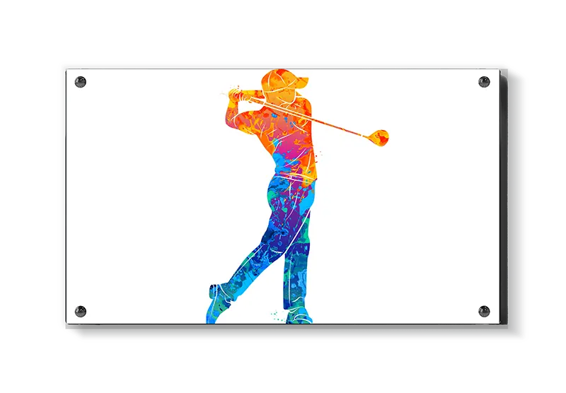 Farverig Golfspiller i Bevægelse