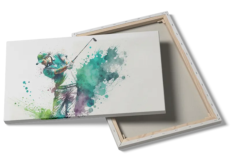 Dynamisk Golfspiller i Farvesplash