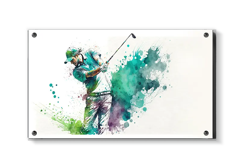 Dynamisk Golfspiller i Farvesplash